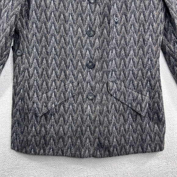 Harve Benard Wool Herringbone Blazer Jacket Womens 10 Gray Career Classic - Picture 4 of 11